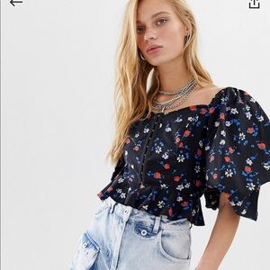 Collusion Hook and Eye Ruffle Corset Blouse